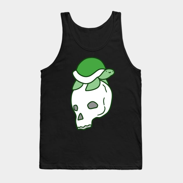 Green Skull Turtle Tank Top by saradaboru